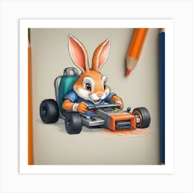 Bunny Kart 2 Art Print