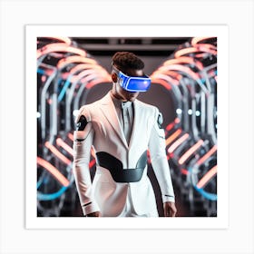 Futuristic Man In Futuristic Suit 31 Art Print