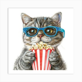 Popcorn Cat 5 Art Print
