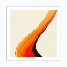 Orange And Black Swirl Art Print