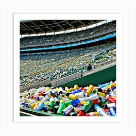 Stadium Full Of Plastic Bottles Art Print