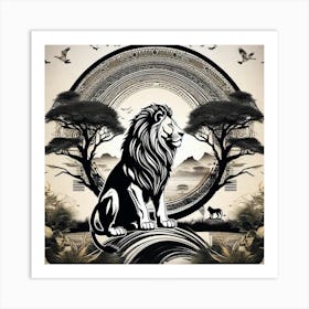 Lion In The Forest 11 Art Print