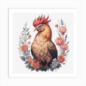 Beautiful Rooster (4) Art Print