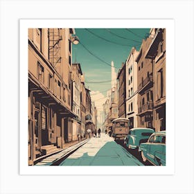 Street Scene VECTOR ART Art Print