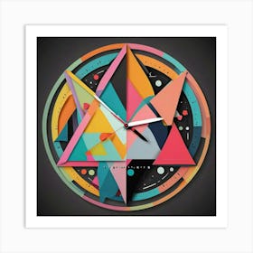 Triangle Geometric Clock Booble Marble Clock Frida Kahlo Clock Prismfold Clock Karma That Goes Around, Comes Around Circle Quote Clock Lucky Cat Clock (62) Art Print