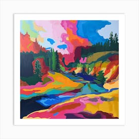 Colourful Abstract Yellowstone National Park 2 Art Print