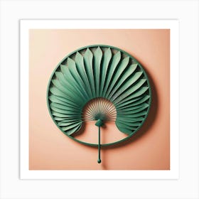 Aesthetic style, Green fan of palm leaves 1 Art Print