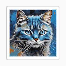 Blue Cat 1 Art Print