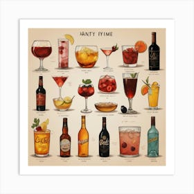 Default Drinks In The Style Of Popular Movies And Tv Series Ae 0 Art Print