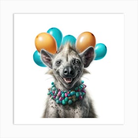 Hyena With Balloons 3 Art Print