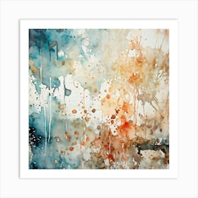 Artistic Grunge Pattern Stands Out In A Retro Watercolor Paint Stained Hues Merging And Contrasting (1) 2 Art Print