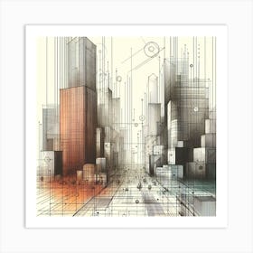 Abstract Cityscape 1 Art Print