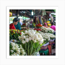 Stockcake Bustling Flower Market 1718939237 Art Print