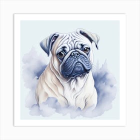 Pug Dog Portrait 2 Art Print