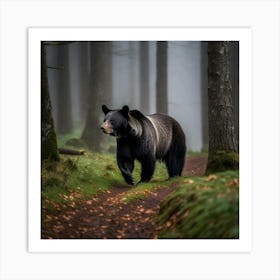 Black Bear In The Forest Art Print