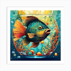 Fish In A Bowl 1 Art Print