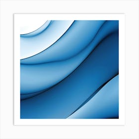 Abstract Blue Wave 15 Art Print