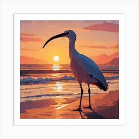 Low poly ibis ponders life Art Print