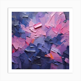 Purple Passion: Nature's Embrace in Impasto Art Print