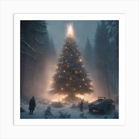 Christmas Tree In The Forest 72 Art Print