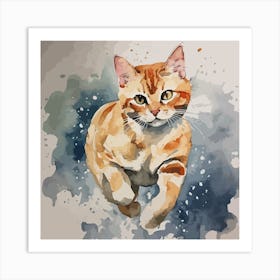 Running Cat Art Print