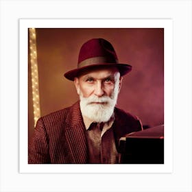 Portrait Of A Man Playing Piano Art Print