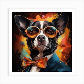 Dog In Sunglasses Art Print