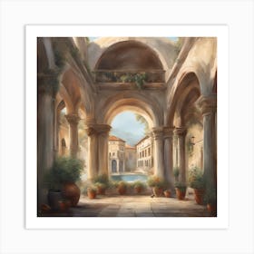 Courtyard Of Venice Art Print