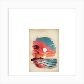 Sunset At The Beach Art Print