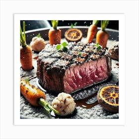 A Close Up Of Asteroid Aged Steak, A Succulent C Art Print