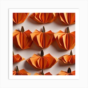 Origami Pumpkins Art Print