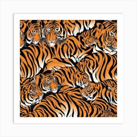 Tiger Family Art Print