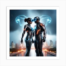 Futuristic Couple 90 Art Print