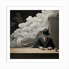 The Man At The Desk Art Print