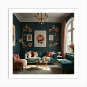 Floral Living Room Art Print