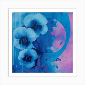 Midnight flowers Art Print