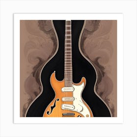 Luxury Wooden Guitar Art Print