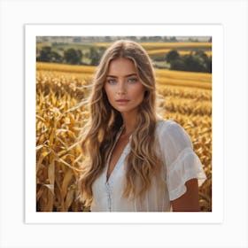 Girl In A Field Art Print