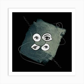 Eye Of The Beholder Black Background Art Print