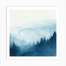 Editorial Art White Background Smoky Mountains 1 Art Print