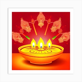 Diwali Greeting Card 1 Art Print