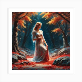 Woman In The Forest 13 Art Print