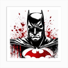 Batman Portrait Ink Painting (17) Art Print