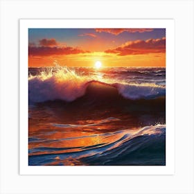 Sunset Over The Ocean 15 Art Print