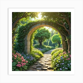 Into The Garden Ai Art Wall Art Design Illustration (24) Art Print