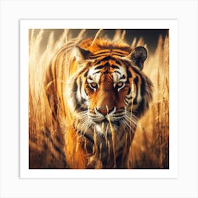 Tiger In The Grass Art Print