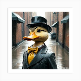 Duck In The Rain 1 Art Print