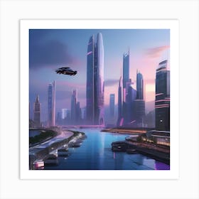 Futuristic Cityscape 3 Art Print