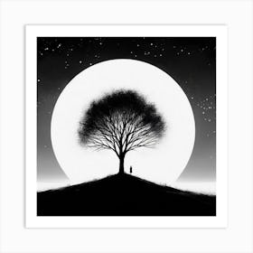 Tree In The Night 1 Art Print