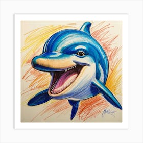 Dolphin Drawing 10 Art Print